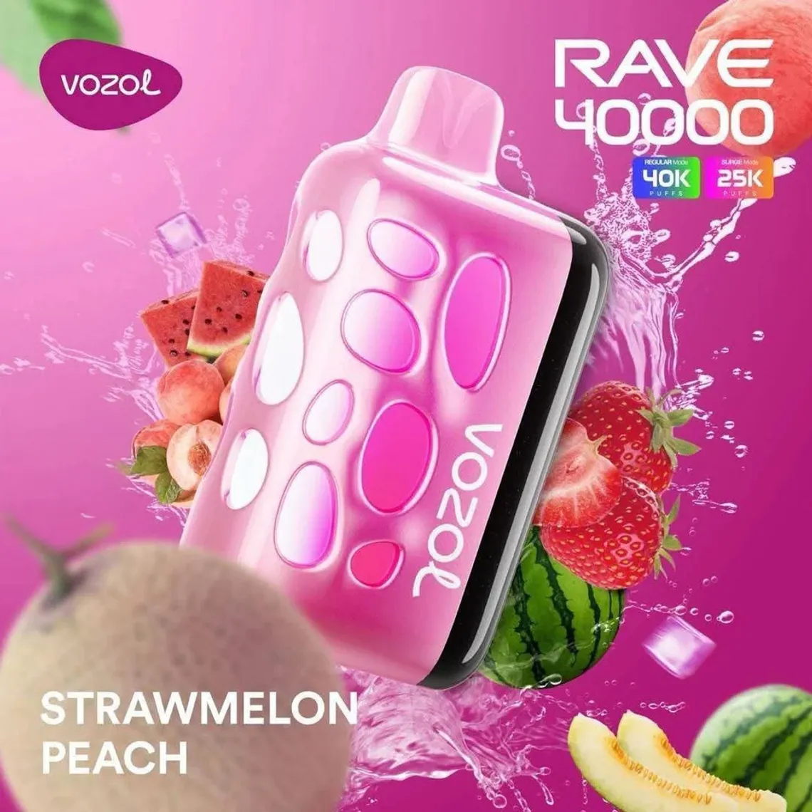 VOZOL-RAVE-40000-Puffs-Disposable-Strawmelon-Peach
