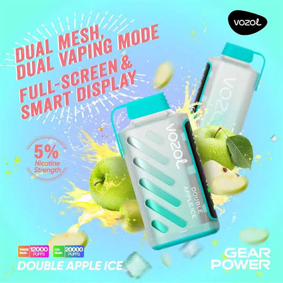vozol gear power 20000 puffs double apple ice